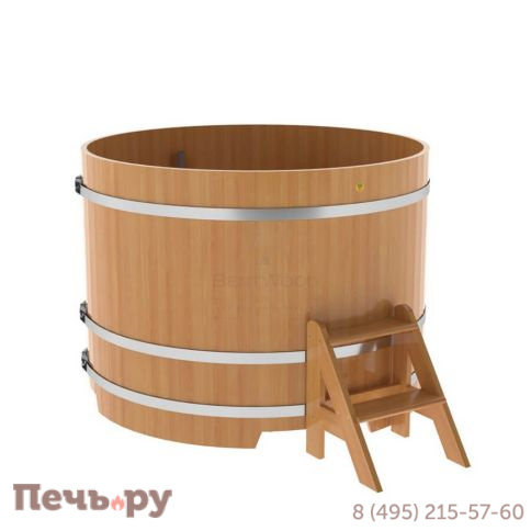 Купель BentWood круглая из лиственницы, d=1.5 м,  толщина стенок - 2,8 см фото 6
