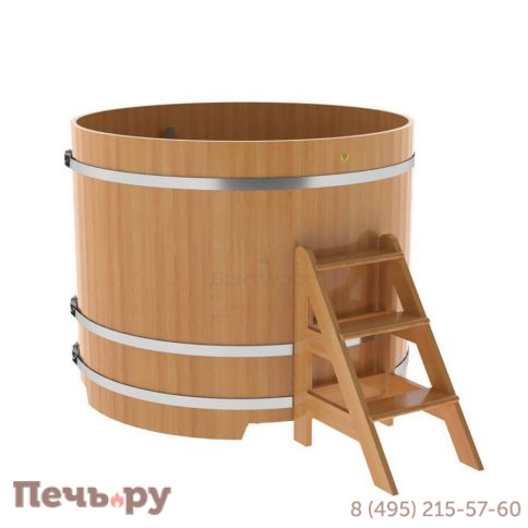 Купель BentWood круглая из лиственницы, d=1.5 м,  толщина стенок - 2,8 см фото 7
