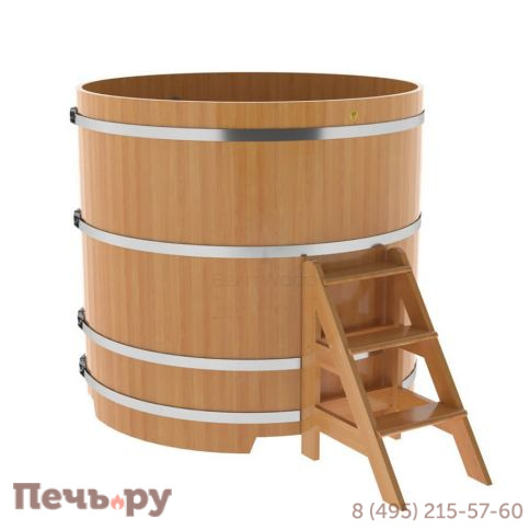 Купель BentWood круглая из лиственницы, d=1.5 м,  толщина стенок - 2,8 см фото 8