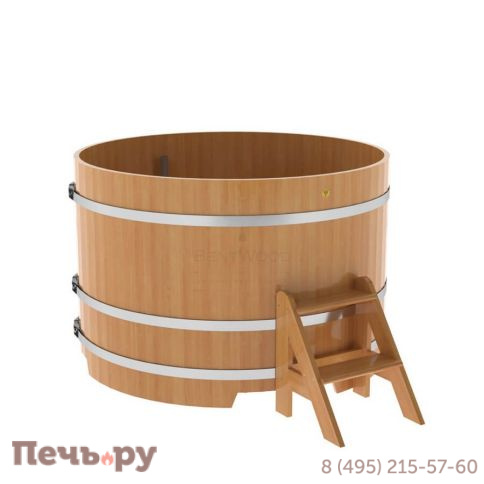 Купель BentWood круглая из лиственницы, d=1.5 м,  толщина стенок - 2,8 см фото