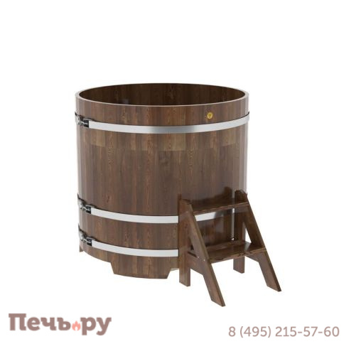 Купель BentWood круглая из сращенных ламелей лиственницы, d=1.17 м,  толщина стенок - 2,8 см фото 3
