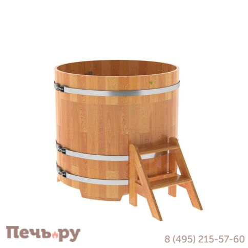 Купель BentWood круглая из сращенных ламелей лиственницы, d=1.17 м,  толщина стенок - 2,8 см фото 6