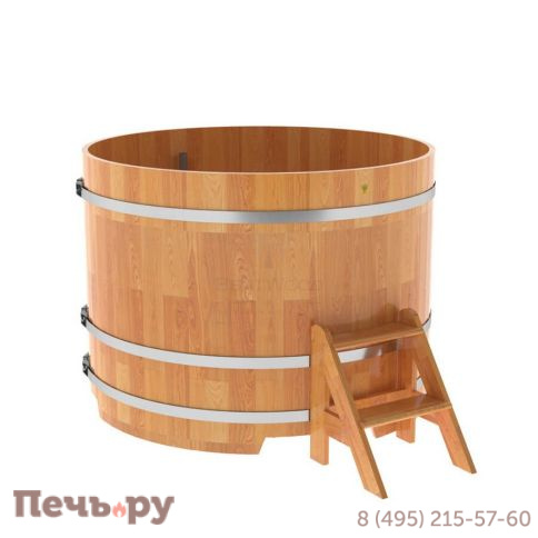 Купель BentWood круглая из сращенных ламелей лиственницы, d=1.5 м,  толщина стенок - 2,8 см фото 5
