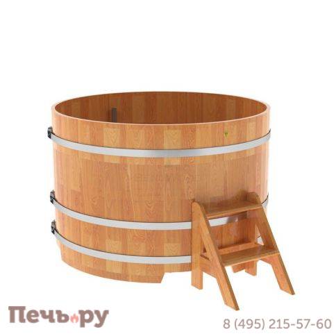 Купель BentWood круглая из сращенных ламелей лиственницы, d=1.5 м,  толщина стенок - 2,8 см фото