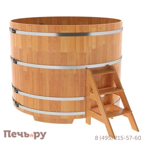 Купель BentWood круглая из сращенных ламелей лиственницы, d=1.8 м,  толщина стенок - 2,8 см фото 8