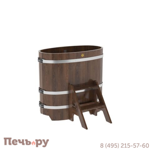 Купель BentWood овальная из дуба, 0,59Х1,06,  толщина стенок - 2,6 см фото 2