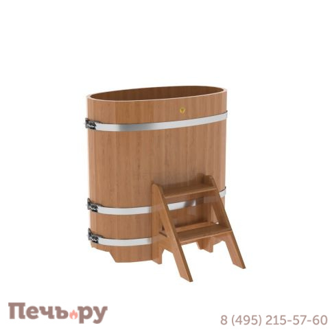 Купель BentWood овальная из дуба, 0,59Х1,06,  толщина стенок - 2,6 см фото 5