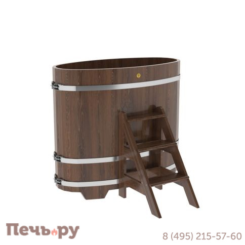 Купель BentWood овальная из дуба, 0,69Х1,31,  толщина стенок - 2,6 см фото 3