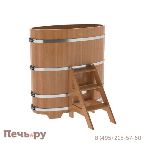 Купель BentWood овальная из дуба, 0,69Х1,31,  толщина стенок - 2,6 см фото 8