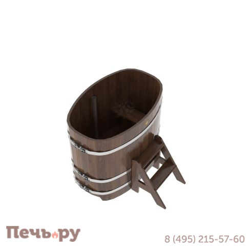 Купель BentWood овальная из дуба, 0,76Х1,16,  толщина стенок - 2,6 см фото 12