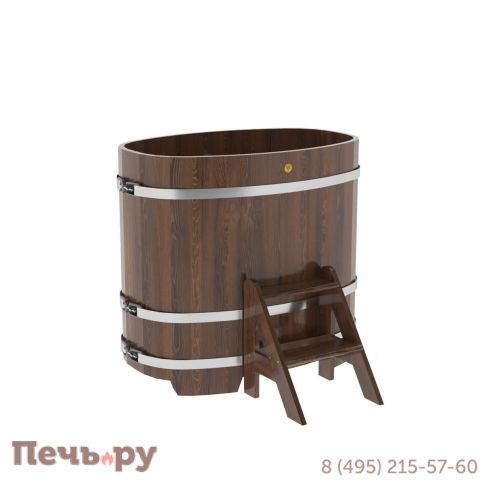 Купель BentWood овальная из дуба, 0,76Х1,16,  толщина стенок - 2,6 см фото 3
