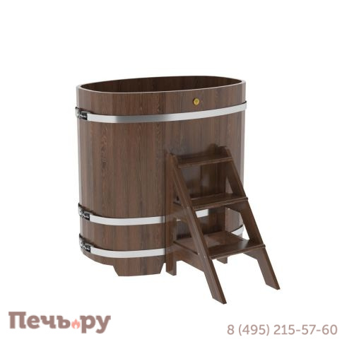 Купель BentWood овальная из дуба, 0,76Х1,16,  толщина стенок - 2,6 см фото 4