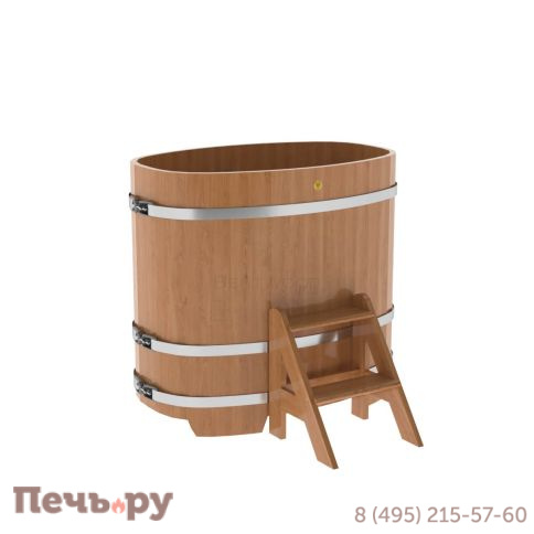 Купель BentWood овальная из дуба, 0,76Х1,16,  толщина стенок - 2,6 см фото 5