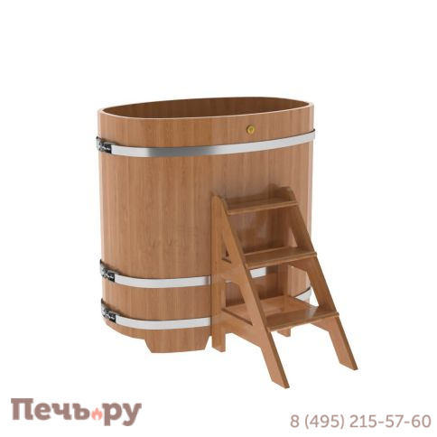 Купель BentWood овальная из дуба, 0,76Х1,16,  толщина стенок - 2,6 см фото 6