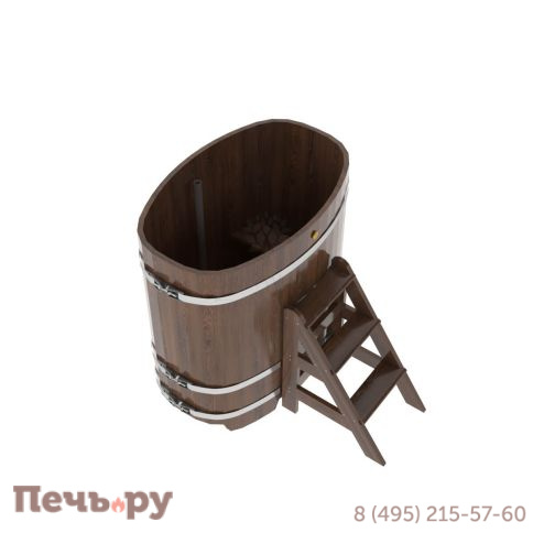 Купель BentWood овальная из дуба, 0,76Х1,16,  толщина стенок - 2,6 см фото 9