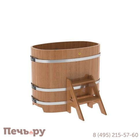 Купель BentWood овальная из дуба, 0,76Х1,16,  толщина стенок - 2,6 см фото