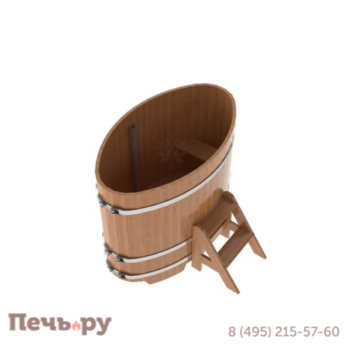 Купель BentWood овальная из дуба, 0,80Х1,42,  толщина стенок - 2,6 см фото 14