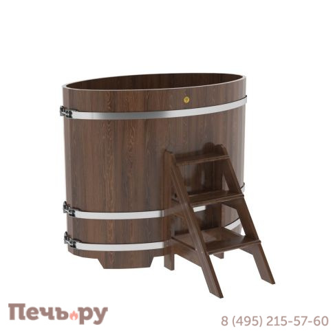 Купель BentWood овальная из дуба, 0,80Х1,42,  толщина стенок - 2,6 см фото 4