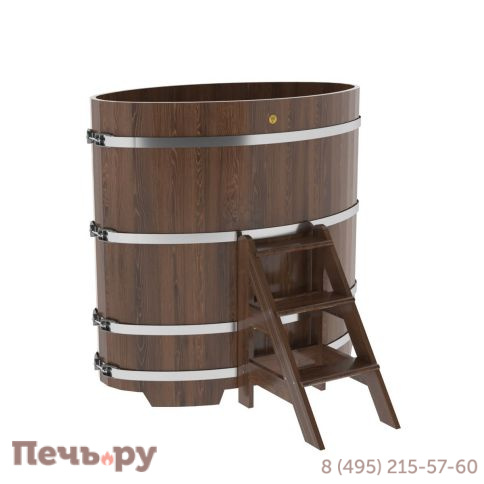 Купель BentWood овальная из дуба, 0,80Х1,42,  толщина стенок - 2,6 см фото 5