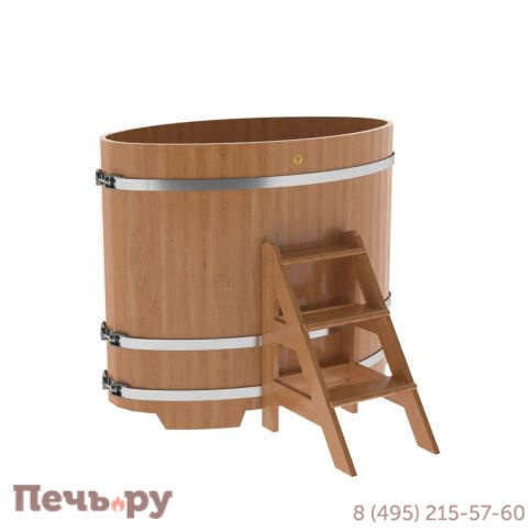 Купель BentWood овальная из дуба, 0,80Х1,42,  толщина стенок - 2,6 см фото 7