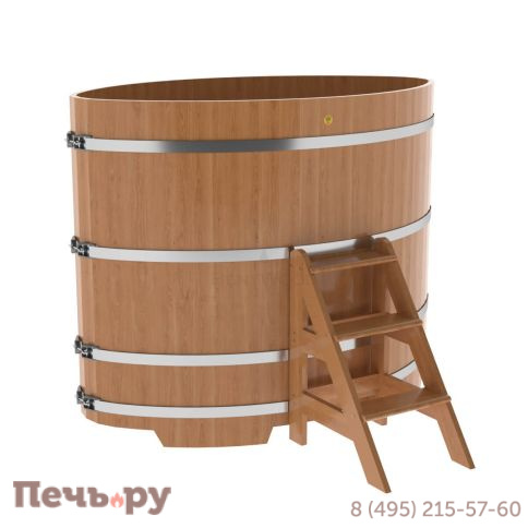Купель BentWood овальная из дуба,1,08Х1,75,  толщина стенок - 2,6 см фото 8