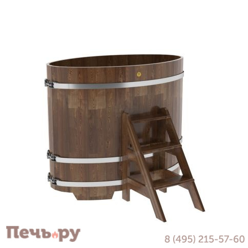 Купель BentWood овальная из сращенных ламелей лиственницы, 0,80Х1,42,  толщина стенок - 2,8 см фото 2