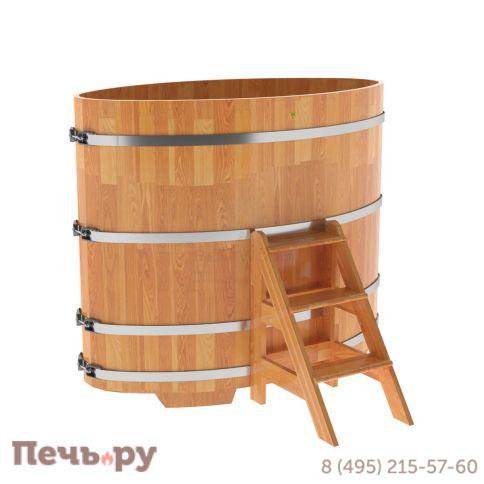 Купель BentWood овальная из сращенных ламелей лиственницы,0,92Х1,66,  толщина стенок - 2,8 см фото 8