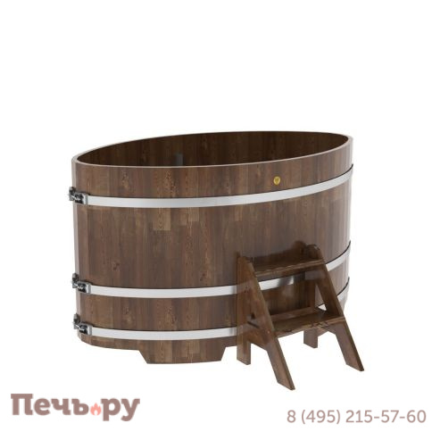 Купель BentWood овальная из сращенных ламелей лиственницы,1,02Х1,68,  толщина стенок - 2,8 см фото 5