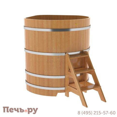 Купель BentWood угловая из лиственницы, 1,19Х1,19,  толщина стенок - 2,8 см фото 8