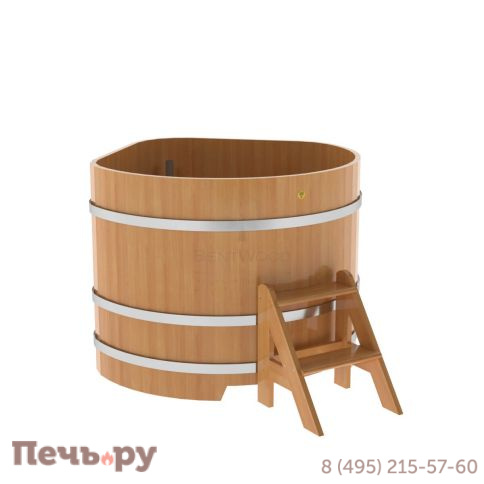 Купель BentWood угловая из лиственницы, 1,19Х1,19,  толщина стенок - 2,8 см фото