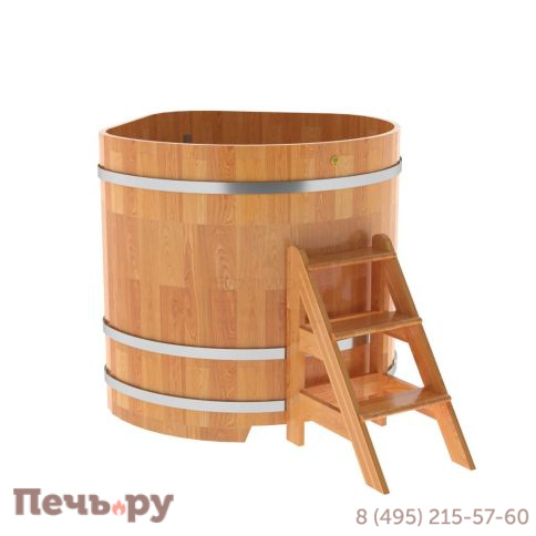 Купель BentWood угловая из сращенных ламелей лиственницы, 1,19Х1,19,  толщина стенок - 2,8 см фото 3