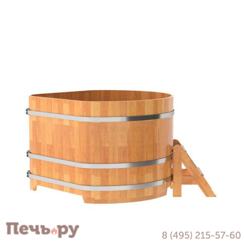 Купель BentWood угловая из сращенных ламелей лиственницы, 1,37Х1,37,  толщина стенок - 2,8 см фото 10