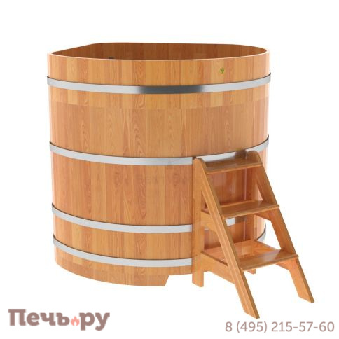 Купель BentWood угловая из сращенных ламелей лиственницы, 1,37Х1,37,  толщина стенок - 2,8 см фото 8