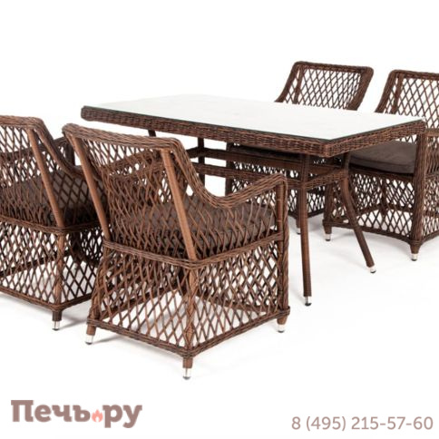 Латте 4SiS плетеный стол из искусственного ротанга 140х80см, цвет коричневый фото 2