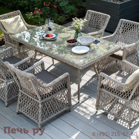 Латте 4SiS плетеный стол из искусственного ротанга 160х90см, цвет бежевый фото 2