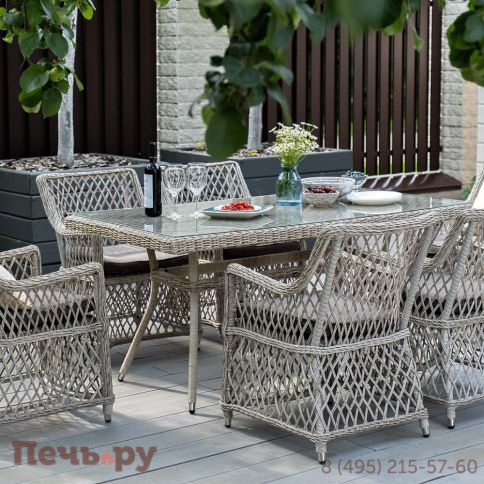 Латте 4SiS плетеный стол из искусственного ротанга 160х90см, цвет бежевый фото 3