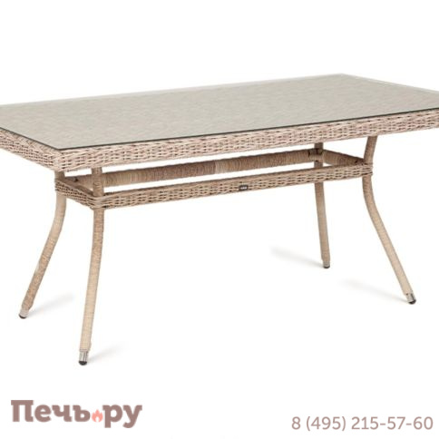 Латте 4SiS плетеный стол из искусственного ротанга 160х90см, цвет бежевый фото 6