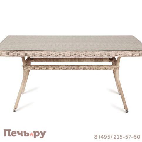 Латте 4SiS плетеный стол из искусственного ротанга 160х90см, цвет бежевый фото 7