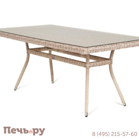 Латте 4SiS плетеный стол из искусственного ротанга 160х90см, цвет бежевый фото 8