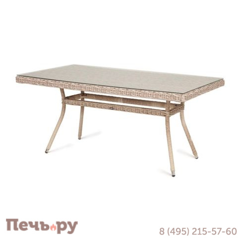 Латте 4SiS плетеный стол из искусственного ротанга 160х90см, цвет бежевый фото