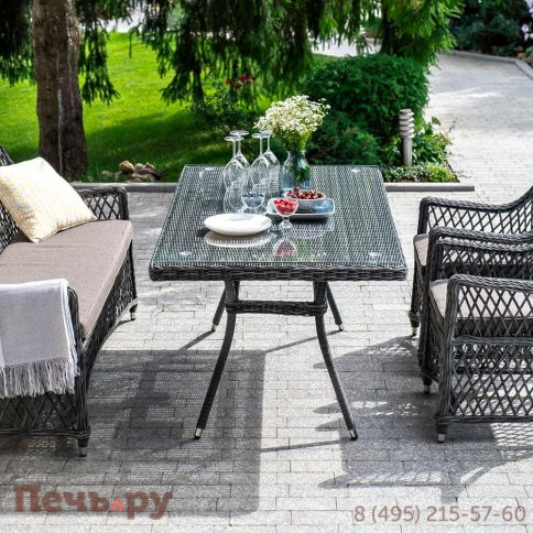 Латте 4SiS плетеный стол из искусственного ротанга 160х90см, цвет графит фото 4