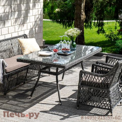 Латте 4SiS плетеный стол из искусственного ротанга 160х90см, цвет графит фото 5