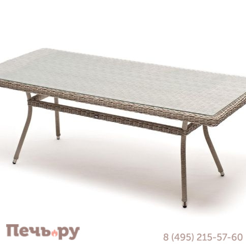 Латте 4SiS плетеный стол из искусственного ротанга 200х90см, цвет бежевый фото 4