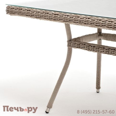 Латте 4SiS плетеный стол из искусственного ротанга 200х90см, цвет бежевый фото 7