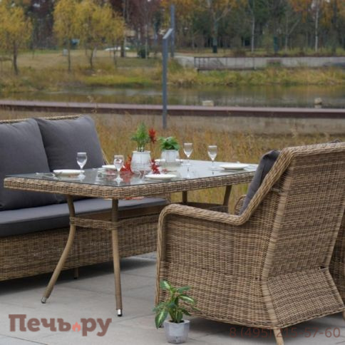 Латте 4SiS плетеный стол из искусственного ротанга, цвет соломенный фото 11