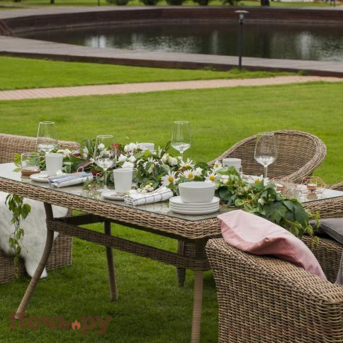 Латте 4SiS плетеный стол из искусственного ротанга, цвет соломенный фото 5