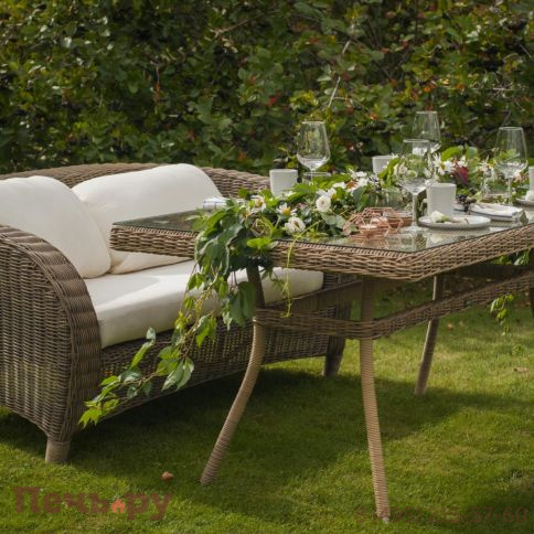 Латте 4SiS плетеный стол из искусственного ротанга, цвет соломенный фото 7