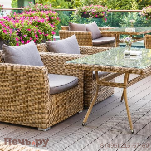 Латте 4SiS плетеный стол из искусственного ротанга, цвет соломенный фото 8