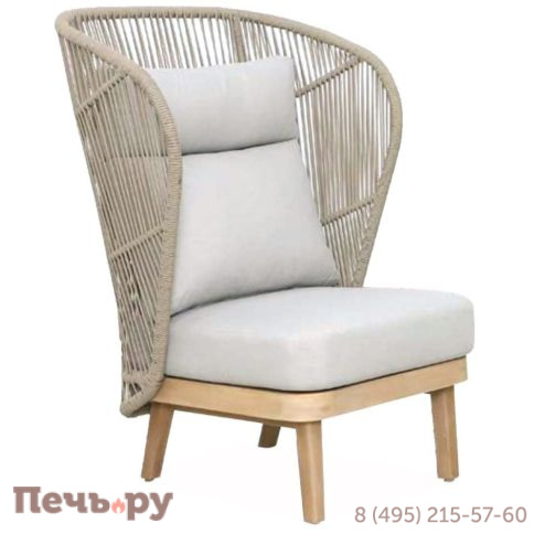 Лаунж-кресло плетеное с высокой спинкой Tagliamento Mali TAG/HUC39797/NAT фото