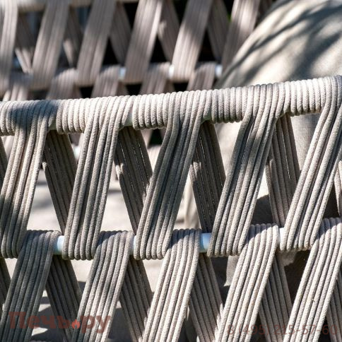 Лаунж-зона 4SiS Диего 4-местная плетеная из роупа (веревки), каркас алюминиевый белый, роуп бежевый фото 13